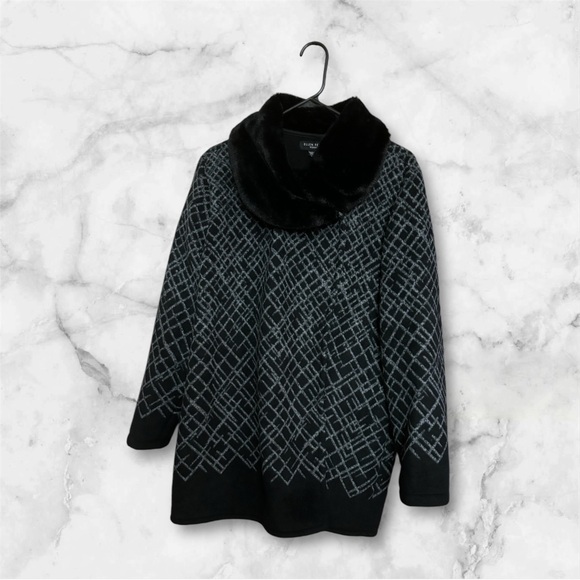 Ellen Reyes fleece jacket with faux fur collar size 1X - Picture 2 of 6